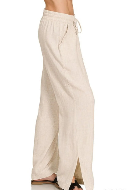 Zenana Linen Drawstring Pants