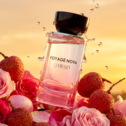 Voyage Nova Eau de Parfum for Women, Lychee Bergamot Ginger, Rose Peony Cocoa Blossom, Elegant Patchouli, Long Lasting Spring Fall Perfume, 100ml &amp; 3.4 fl oz