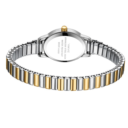 Small Gold Watches for Women,Analog Womens Watch with Stainless Steel Expansion Band,Oval Case Roman Dial,Water Resistant