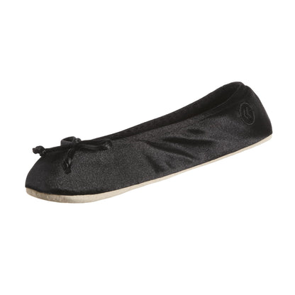 isotoner with Bow, Suede Sole, White, Medium / 6.5-7.5 US