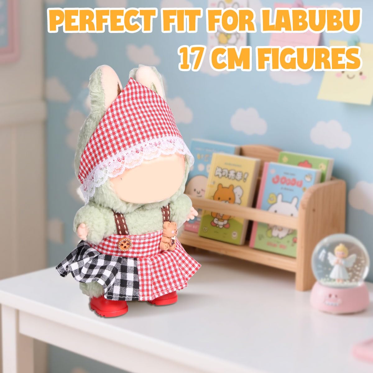 3 Piece Doll Clothes Set for 17cm Dolls - Handmade Crochet Outfit with Hat