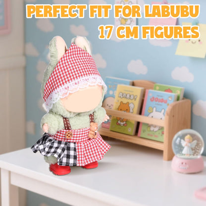 3 Piece Doll Clothes Set for 17cm Dolls - Handmade Crochet Outfit with Hat
