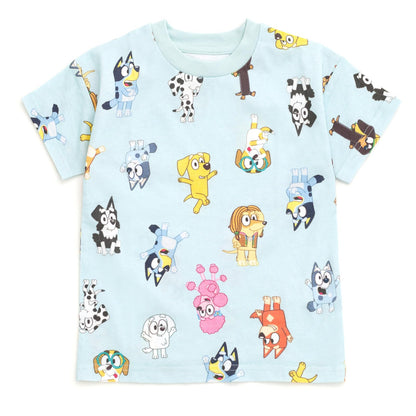 Bluey 3-Piece Kids Outfit Set - T-Shirt, Shorts &amp; Baseball Cap for Toddlers to Big Kids