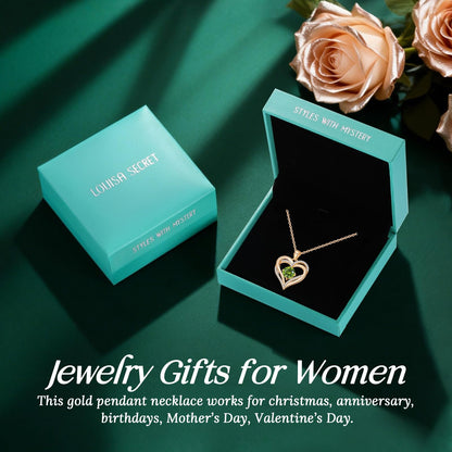 Personalized Double Heart Birthstone Necklace for Women – Sterling Silver Gift