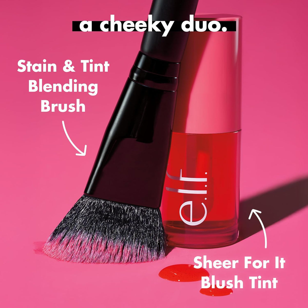 e.l.f. Sheer For It Blush Tint, Multi-Use, Long-Lasting Lip &amp; Cheek Makeup, Creates A Natural Flush Finish, Vegan &amp; Cruelty-Free, Plums Up