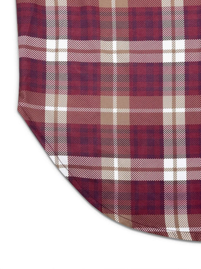 Plus Size Plaid Long Sleeve Mini Shirt Dress