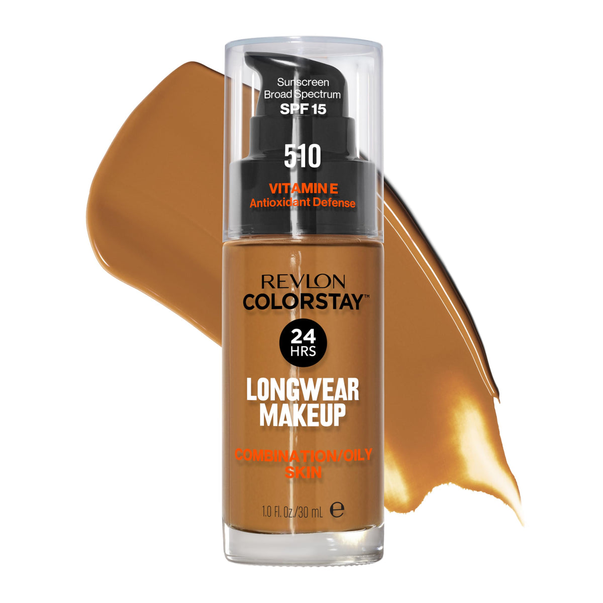 Revlon Liquid Foundation, ColorStay Face Makeup for Combination &amp; Oily Skin, SPF 15, Medium-Full Coverage with Matte Finish, 180 Sand Beige, 1 Fl Oz