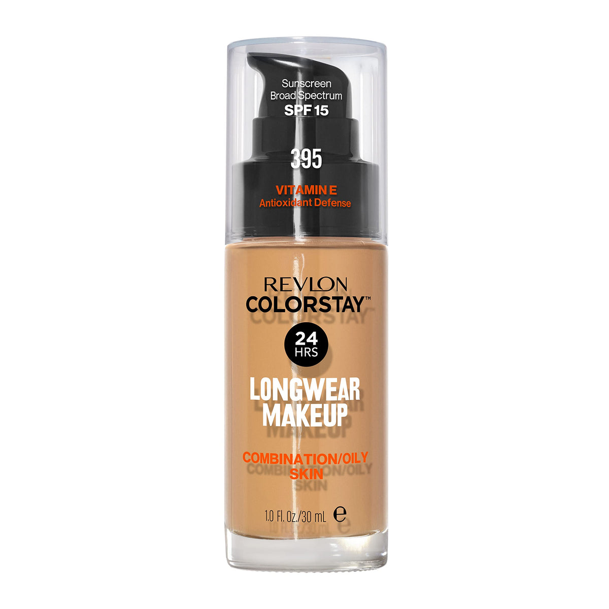 Revlon Liquid Foundation, ColorStay Face Makeup for Combination &amp; Oily Skin, SPF 15, Medium-Full Coverage with Matte Finish, 180 Sand Beige, 1 Fl Oz