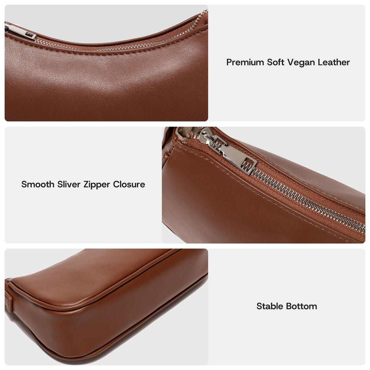 Small Shoulder Bag for Women Cute Mini Purse Trendy Vegan Leather Y2k Crescent Handbag