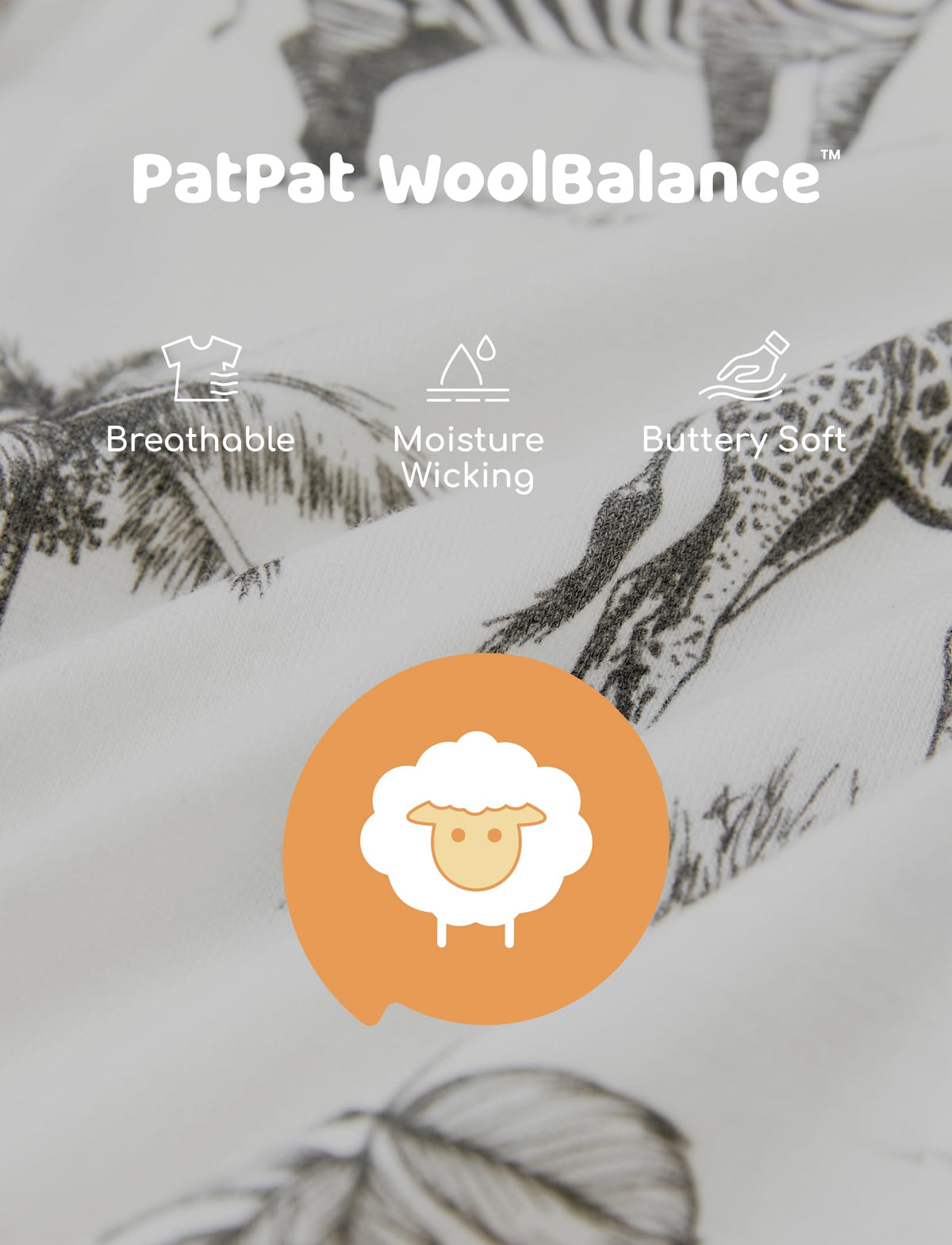 PATPAT Baby Footie Pajamas - Premium Tencel Lyocell &amp; Wool Romper with 2-Way Zipper