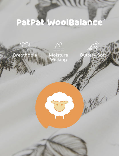PATPAT Baby Footie Pajamas - Premium Tencel Lyocell &amp; Wool Romper with 2-Way Zipper