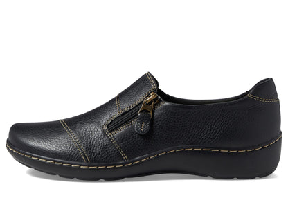 Clarks womens Cora Harbor Loafer, Black Leather, 9.5 USClarks womens Cora Harbor Loafer, Black Leather, 9.5 US
