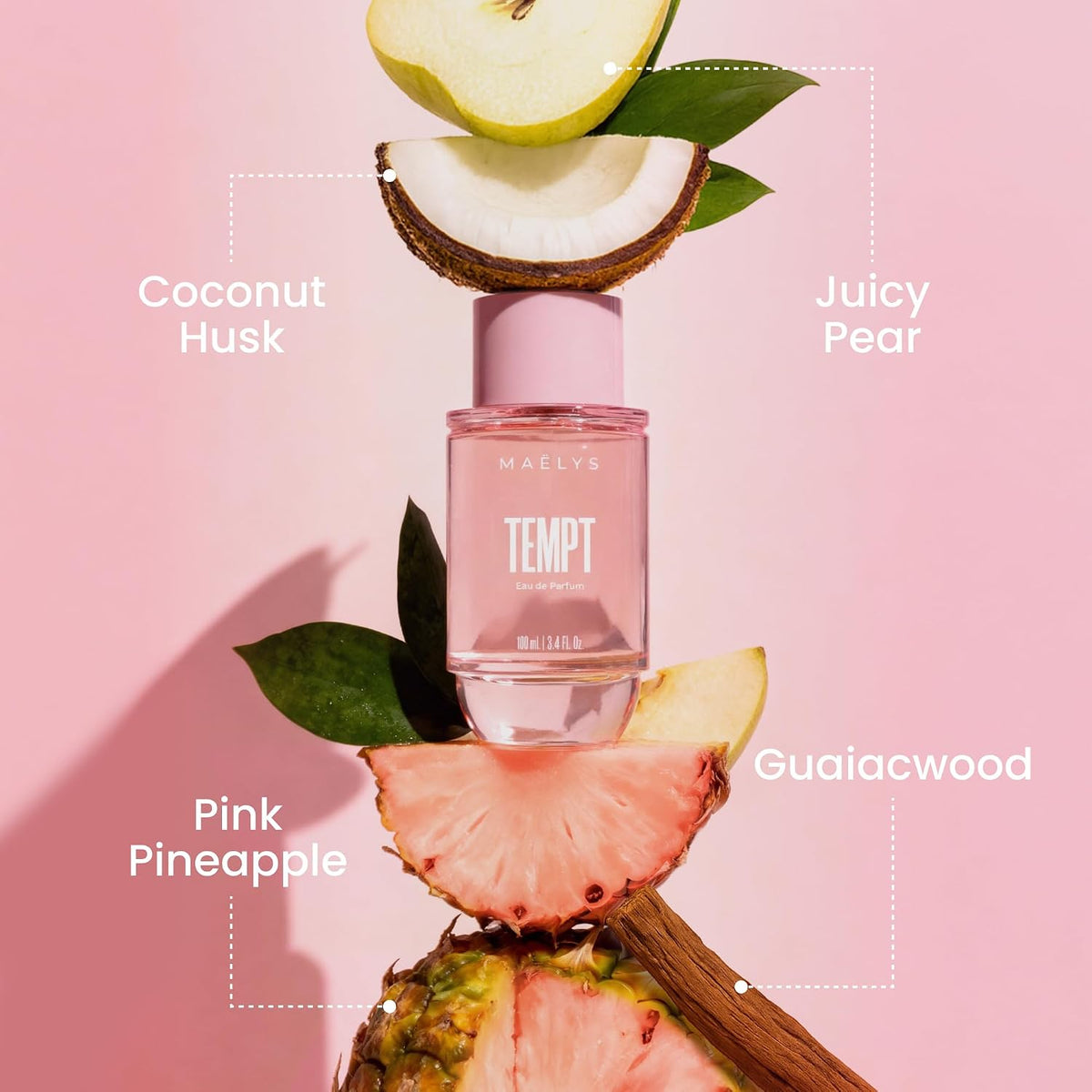 MAËLYS TEMPT Long Lasting Eau de Parfum for Women - Sparkling Citrus, Tropical Fruit &amp; Soft Musk - Luxury Floral Fragrance (100mL)