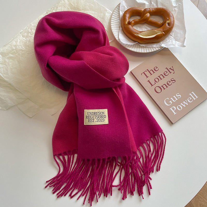 Double-sided Artificial Cashmere Scarf Women&