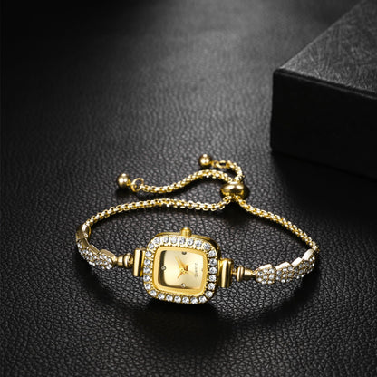 OIDEA Womens Full Diamond Bracelet Watch: Luxury Rhinestone Diamond Square Dial Analog Quartz Wrist Watch Detachable Strap Casual Dress Ladies Watch Valentine&