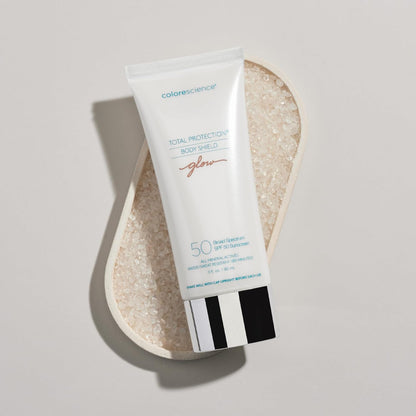 Total Protection® Body Shield Glow SPF 50, Lightweight Pearlescent Zinc Oxide Formula, Environmental Defense Against Blue Light &amp; Pollution, For All Skin Types, 3 fl. oz