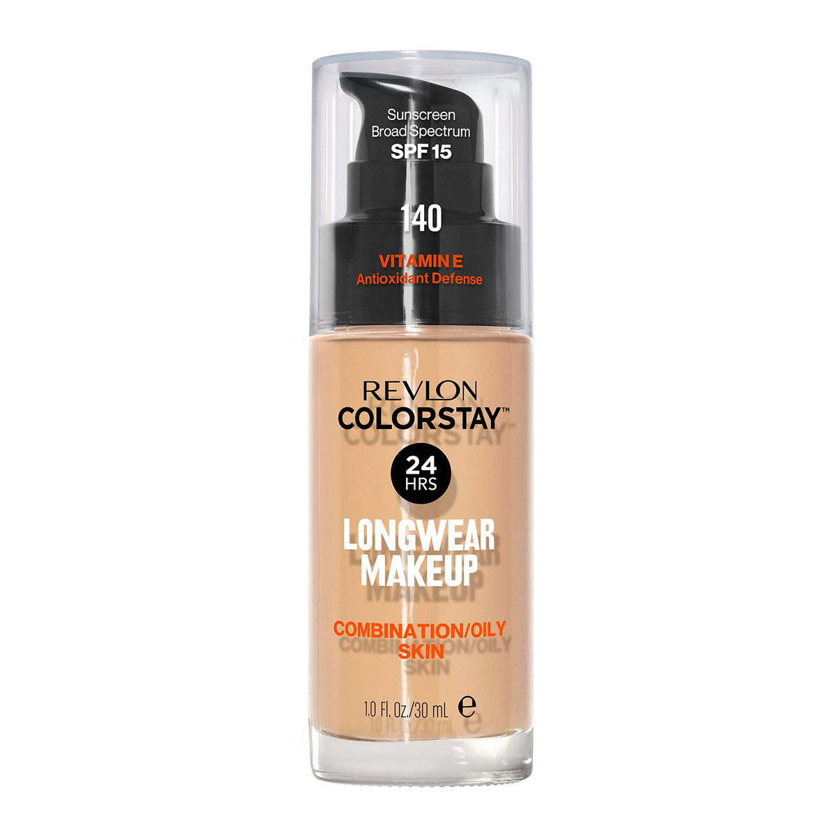 Revlon Liquid Foundation, ColorStay Face Makeup for Combination &amp; Oily Skin, SPF 15, Medium-Full Coverage with Matte Finish, 180 Sand Beige, 1 Fl Oz