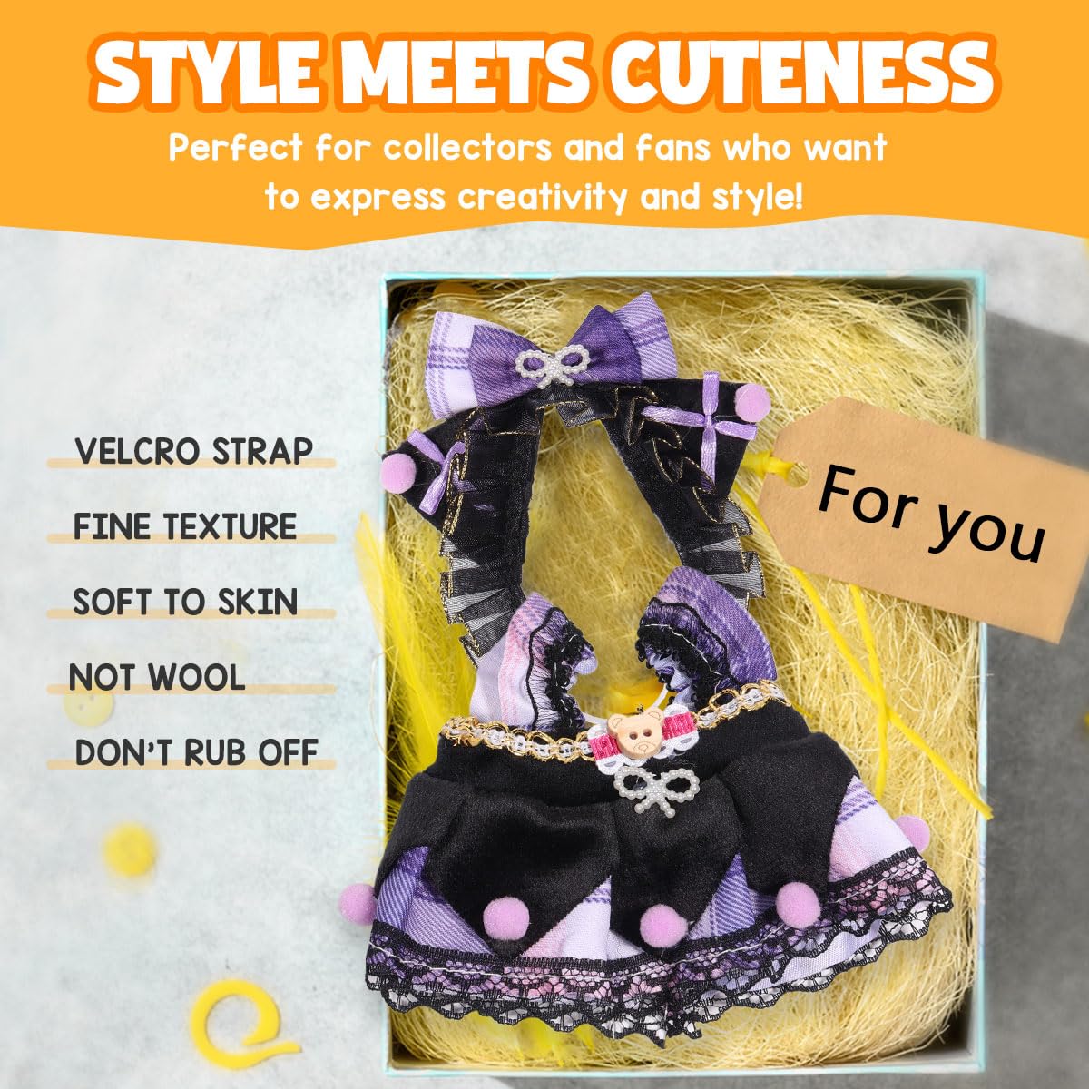3 Piece Doll Clothes Set for 17cm Dolls - Handmade Crochet Outfit with Hat