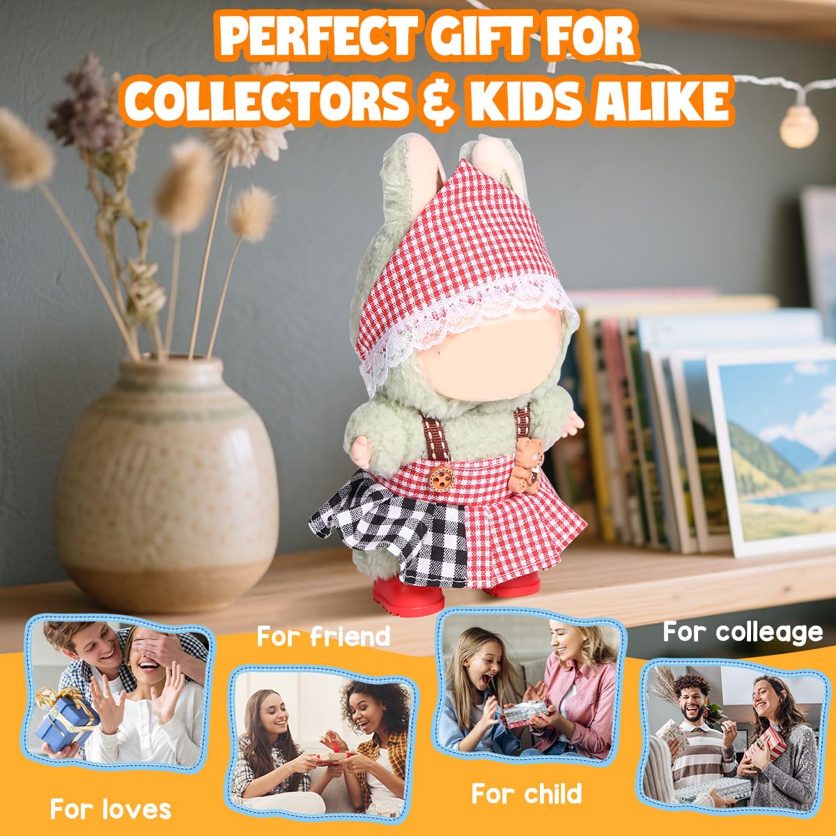 3 Piece Doll Clothes Set for 17cm Dolls - Handmade Crochet Outfit with Hat