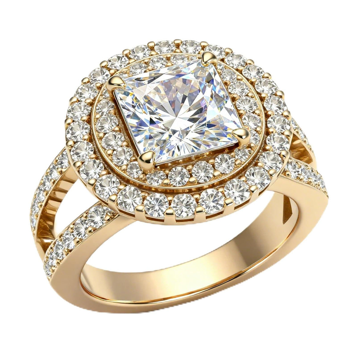 Personalized Princess Cut Moissanite Engagement Ring for Women – 10K/14K/18K Gold Custom Promise, Wedding &amp; Anniversary Ring with Luxury Gift Box