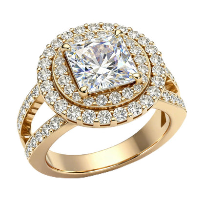 Personalized Princess Cut Moissanite Engagement Ring for Women – 10K/14K/18K Gold Custom Promise, Wedding &amp; Anniversary Ring with Luxury Gift Box