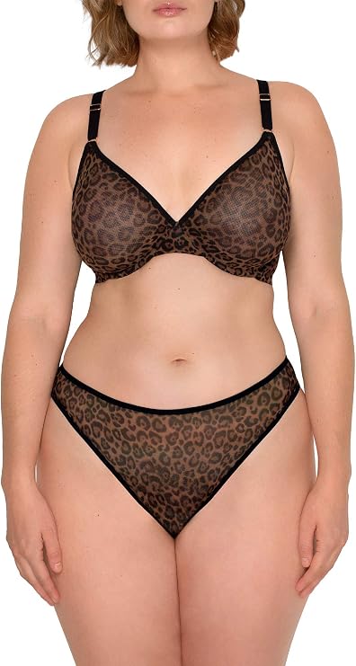 Smart &amp; Sexy Womens Mesh Lace Cheeky Brief Panties, Available Multi Packs Bikini Style Underwear, Black Hue/White, 9 US (Clearance)