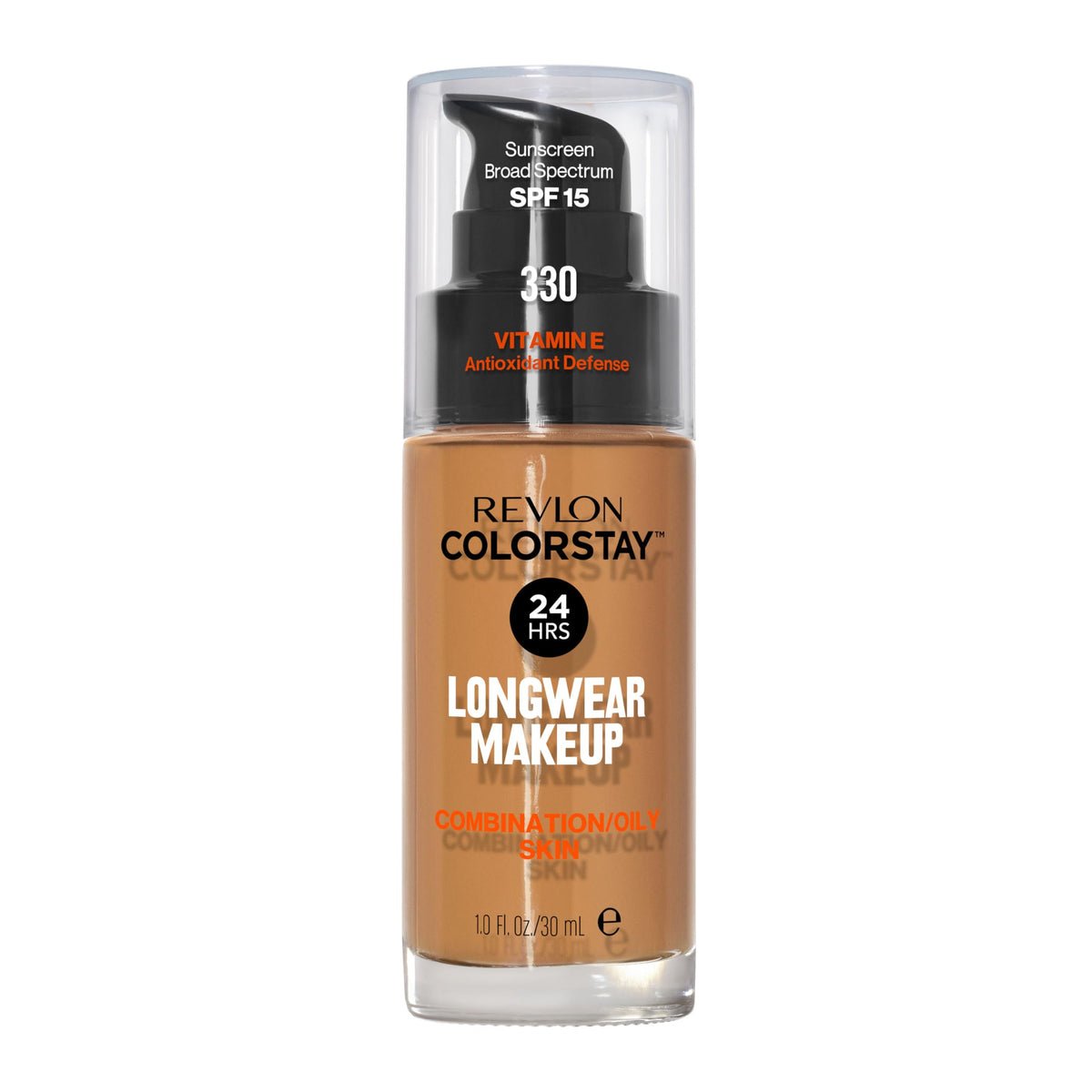 Revlon Liquid Foundation, ColorStay Face Makeup for Combination &amp; Oily Skin, SPF 15, Medium-Full Coverage with Matte Finish, 180 Sand Beige, 1 Fl Oz