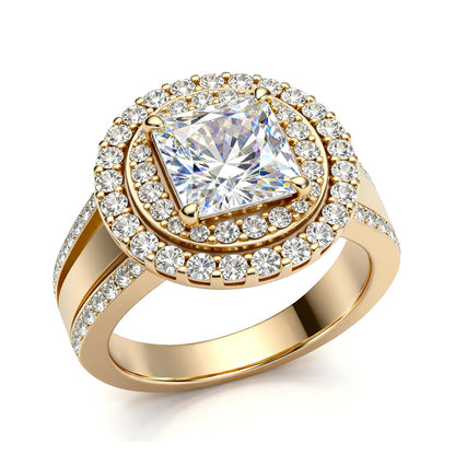 Personalized Princess Cut Moissanite Engagement Ring for Women – 10K/14K/18K Gold Custom Promise, Wedding &amp; Anniversary Ring with Luxury Gift Box