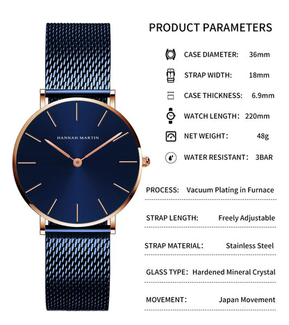 HANNAH MARTIN Watches for Women Analog Women&