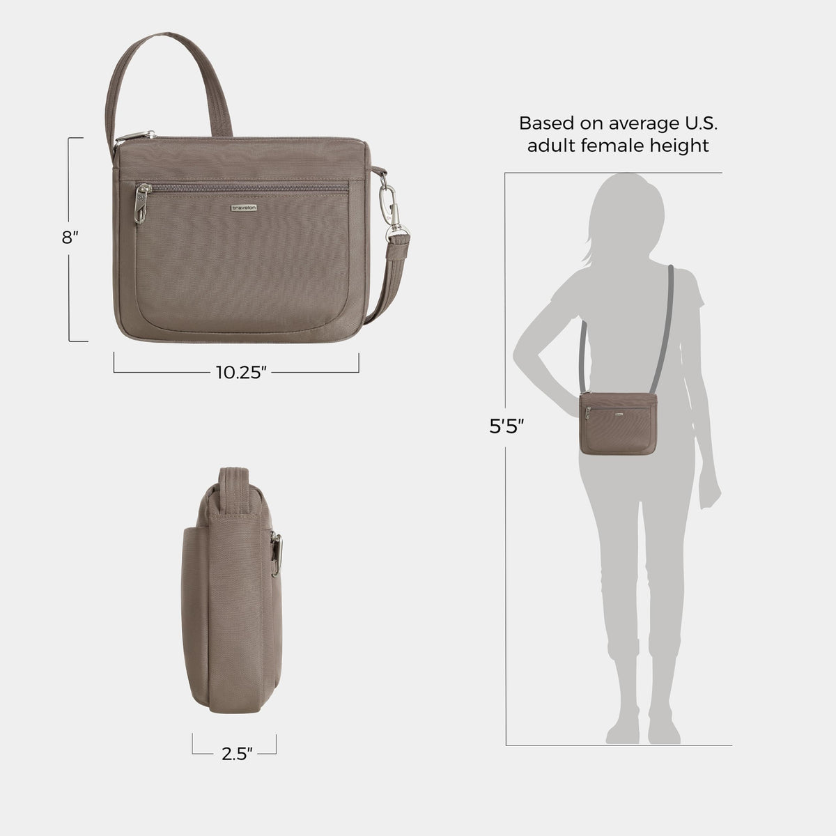 Travelon Anti-Theft Classic Small East/West Crossbody