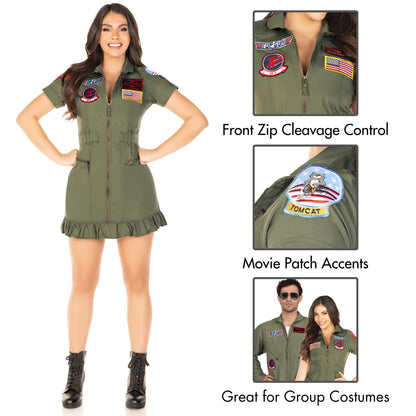 Top Gun Flight Dress Costume - Women&