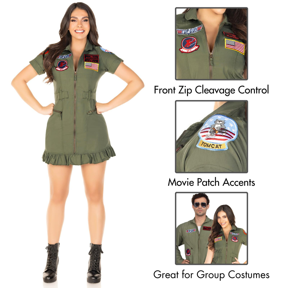 Top Gun Flight Dress Costume - Women&