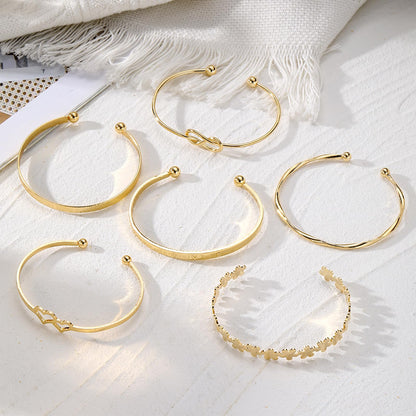 IFKM Gold Bangle Bracelets For Women, 14k Gold Plated Multi Layer Stackable Cuff Bracelet Set, Trendy Elegance Charms Non Tarnish Minimalist Textured Boho Jewelry Gift for Women