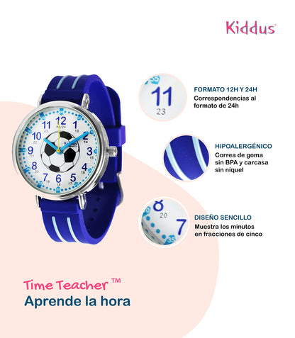 Kids Time Teacher Watch - Educational Analog Watch with Japanese Quartz Movement Ages 5-12