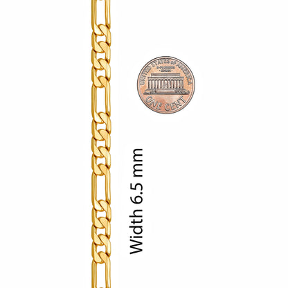 Premium 18K Gold-Plated Figaro Chain Necklace – Stainless Steel | Waterproof &amp; Tarnish Resistant