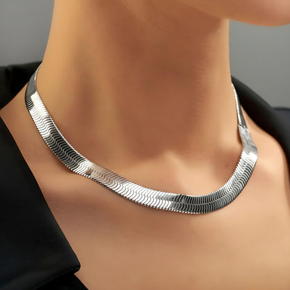 Premium Gold-Plated Stainless Steel Herringbone Chain Necklace – Waterproof, Tarnish Resistant &amp; Designed by UNCLE LOL