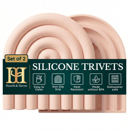 Silicone Trivets for Hot Dishes – Heat-Resistant, Non-Slip Pot Holders for Kitchen &amp; Coasters – Durable Hot Pads for Pots, Pans, Baking Dishes &amp; Kitchen Appliances