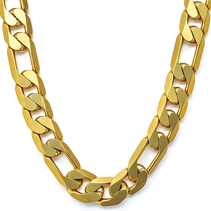 Premium 18K Gold-Plated Figaro Chain Necklace – Stainless Steel | Waterproof &amp; Tarnish Resistant