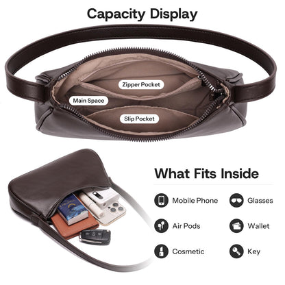 Small Shoulder Bag for Women Cute Mini Purse Trendy Vegan Leather Y2k Crescent Handbag