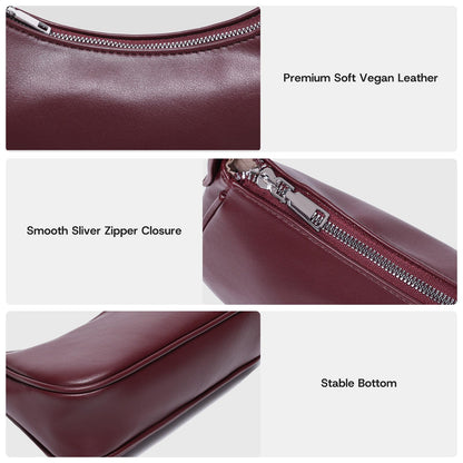 Small Shoulder Bag for Women Cute Mini Purse Trendy Vegan Leather Y2k Crescent Handbag