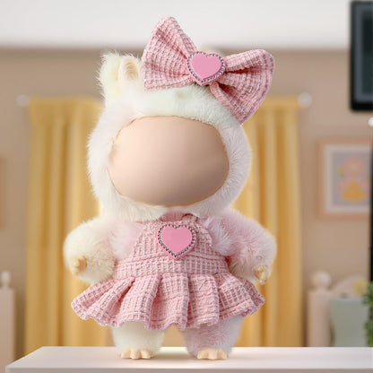 3 Piece Handmade Crochet Outfit for 17cm Dolls - Heart Sweater Hat &amp; Bag Set