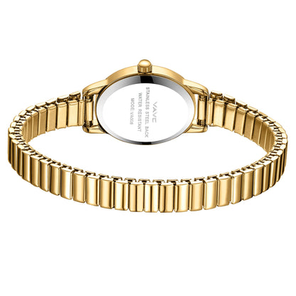 Small Gold Watches for Women,Analog Womens Watch with Stainless Steel Expansion Band,Oval Case Roman Dial,Water Resistant