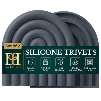 Silicone Trivets for Hot Dishes – Heat-Resistant, Non-Slip Pot Holders for Kitchen &amp; Coasters – Durable Hot Pads for Pots, Pans, Baking Dishes &amp; Kitchen Appliances