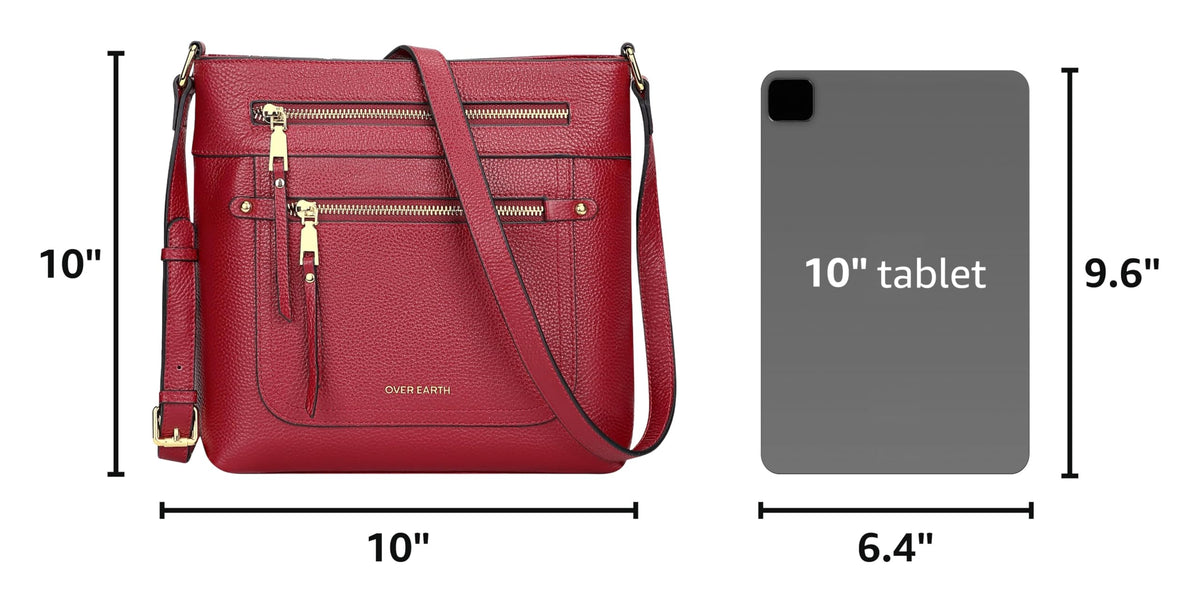 Over Earth Crossbody Bags for Women Leather Purses for Ladies with Multiple Pockets
