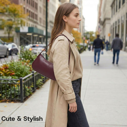 Small Shoulder Bag for Women Cute Mini Purse Trendy Vegan Leather Y2k Crescent Handbag