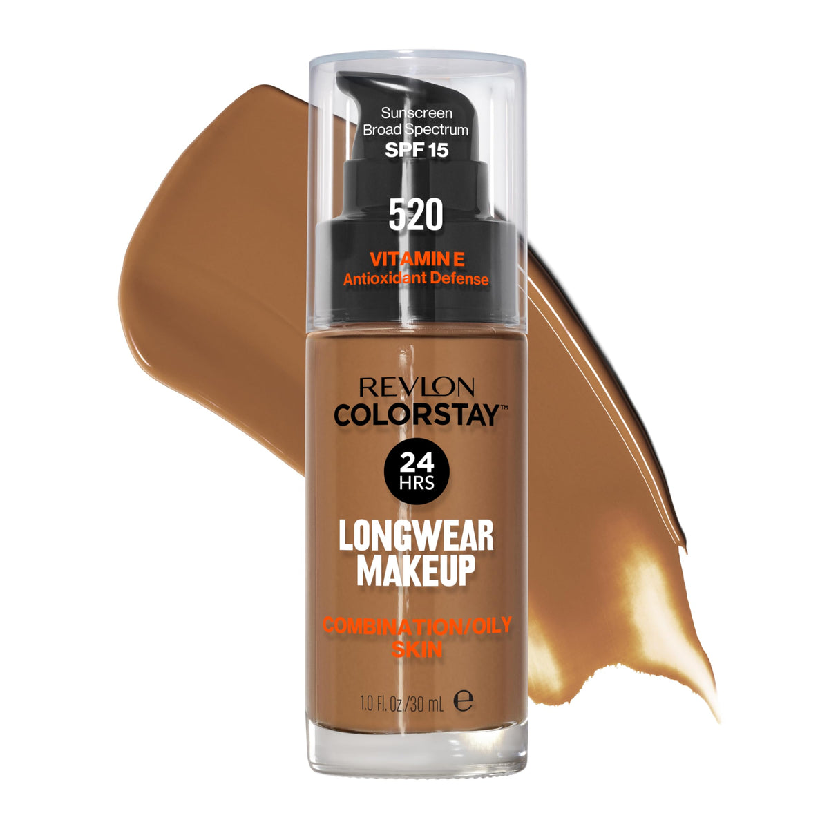 Revlon Liquid Foundation, ColorStay Face Makeup for Combination &amp; Oily Skin, SPF 15, Medium-Full Coverage with Matte Finish, 180 Sand Beige, 1 Fl Oz