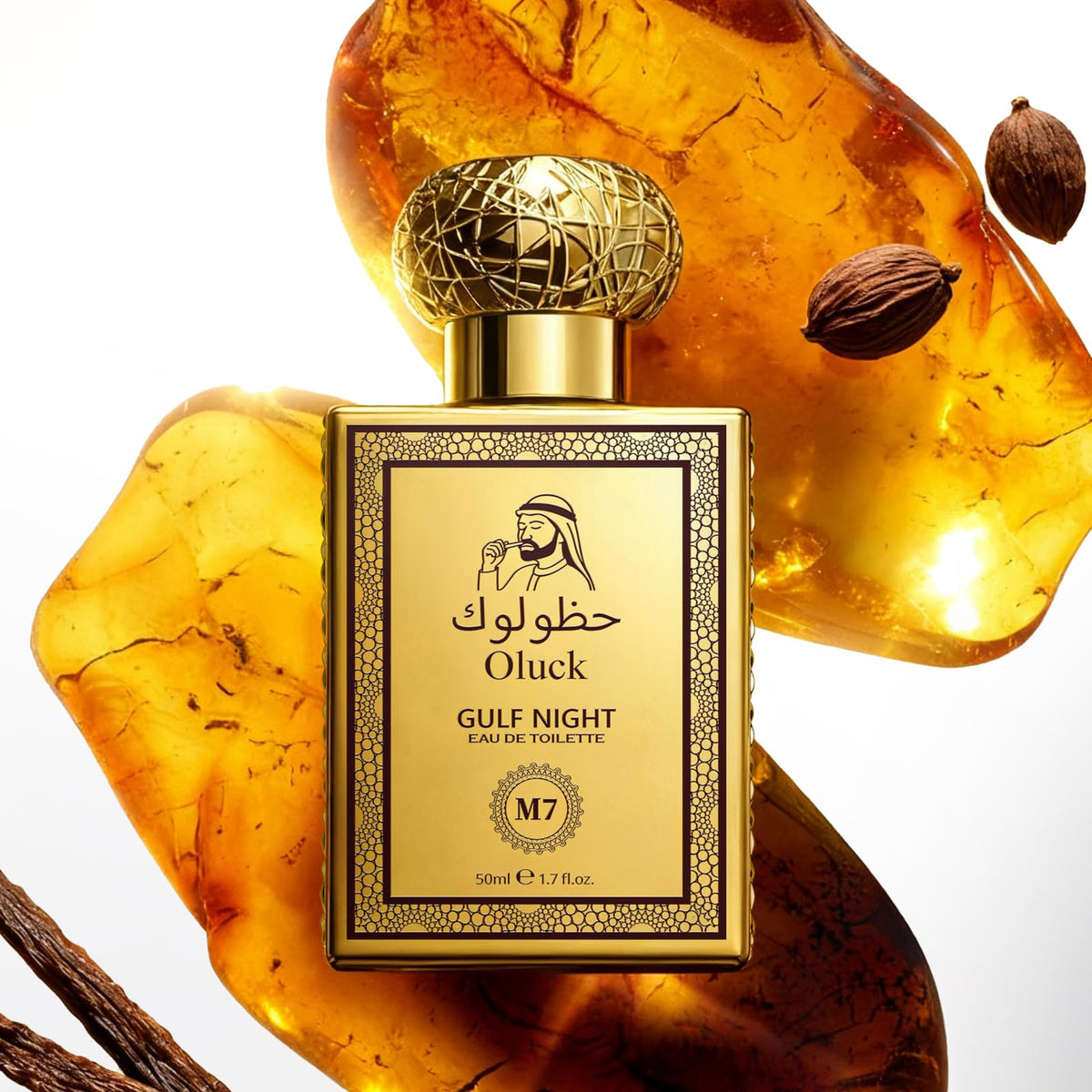 Oluck Gulf Night Perfume M7 Cologne for Women &amp; Men, Lemon Pineapple Nutmeg Cedarwood Vanilla Notes, Middle Eastern Fragrance