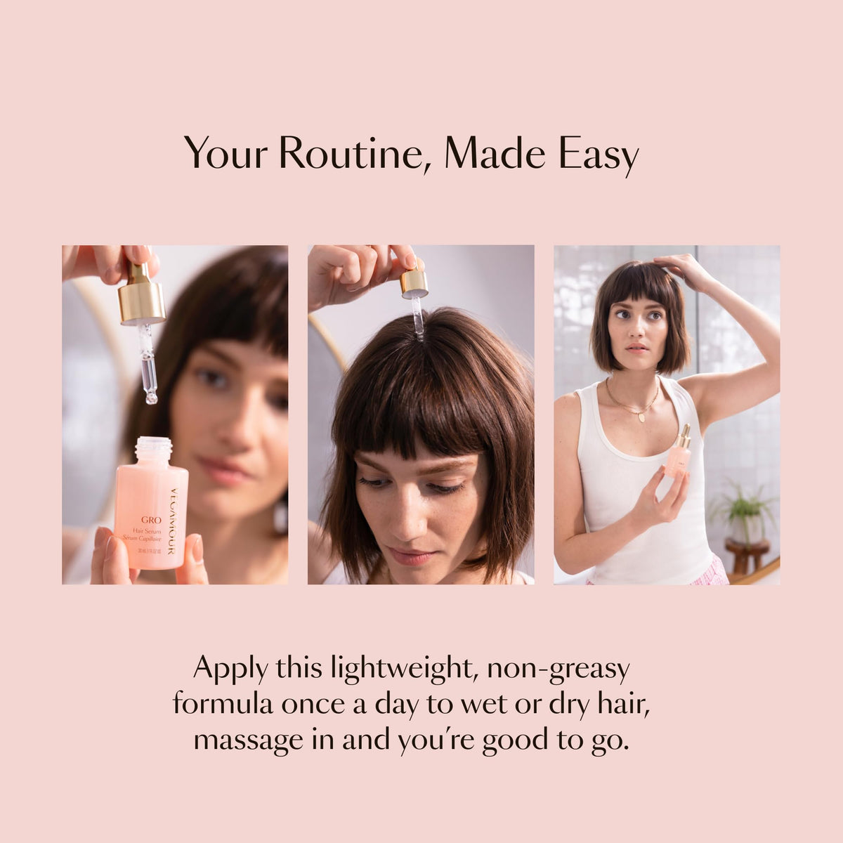 VEGAMOUR GRO Hair Serum for Hair Thinning &amp; Shedding, Thicker Fuller Looking Hair In As Soon As 90 Days, Non Oily, Bergamot Scent, Vegan &amp; Cruelty Free