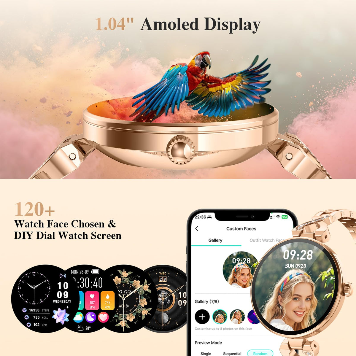 Smart Watches for Women, Answer/Make Call, 1.04&