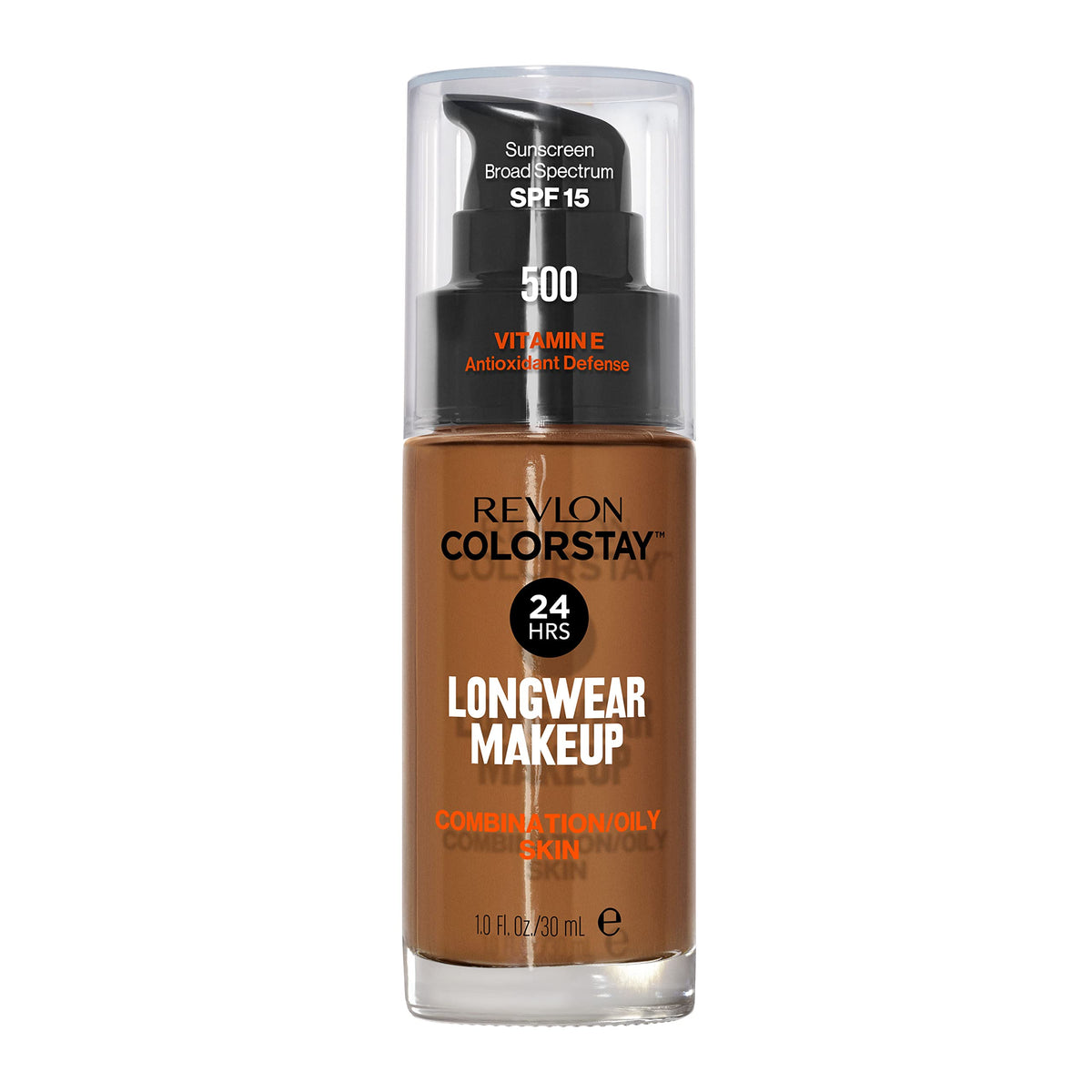 Revlon Liquid Foundation, ColorStay Face Makeup for Combination &amp; Oily Skin, SPF 15, Medium-Full Coverage with Matte Finish, 180 Sand Beige, 1 Fl Oz